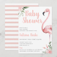 Chá de fraldas de Tema Tropical Flamingo Rosa