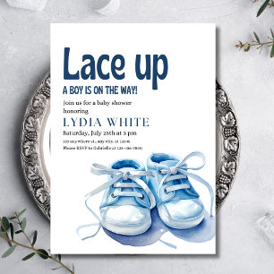 Convites Chá de fraldas De Tênis Menino, Coloque O Chá de f