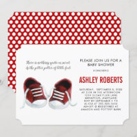 Chá de fraldas de tênis vermelhos, garoto ou garot