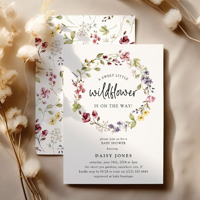 Convites Chá de fraldas de terra doce de flor selvagem (Criador carregado)