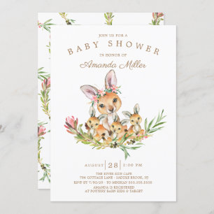 Convites Chá de fraldas de triplet para mãe e bebês do cang