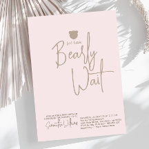 Chá de fraldas de ursinho moderno minimalista