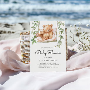 Convites Chá de fraldas De Urso De Pé-De-Água