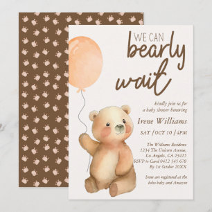 Convites Chá de fraldas de Urso de Teddy