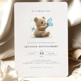 Convites Chá de fraldas de Urso - Garoto Azul