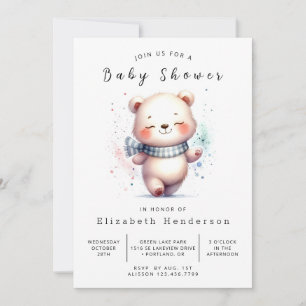 Convites Chá de fraldas de Urso Online Divertido