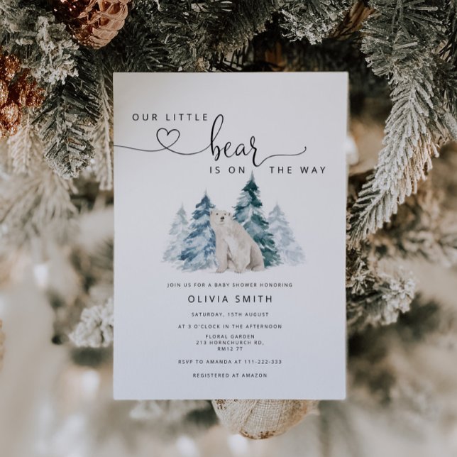 Convites Chá de fraldas de urso polar (Criador carregado)