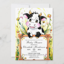 Chá de fraldas de Vaca de Fazenda Personalizado