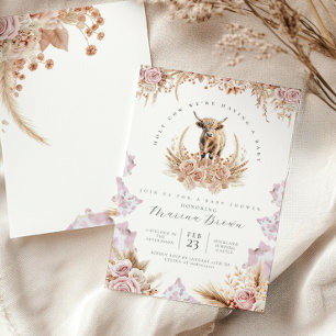 Convites Chá de fraldas de Vaca Highland, Santa Vaca que te