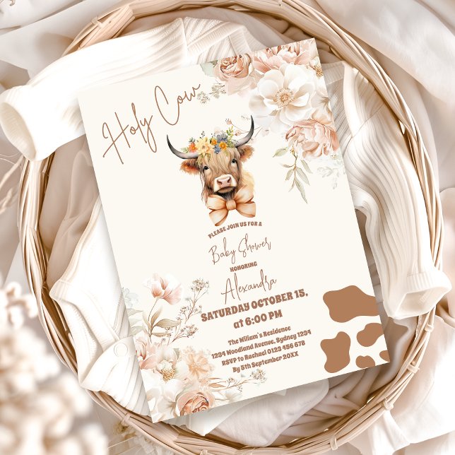 Convites Chá de fraldas de Vaca Santa Verde (Criador carregado)