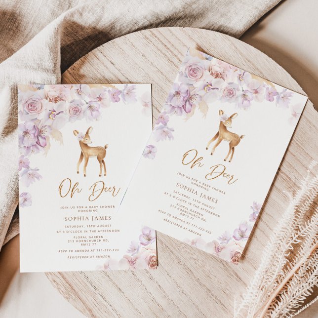 Convites Chá de fraldas de veado (Criador carregado)