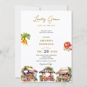 Convites Chá de fraldas De Veggies Cultivados Localmente