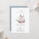 Convites Chá de fraldas de veleiro náutico Ahoy Boy (Frente/Verso In Situ)