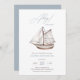 Convites Chá de fraldas de veleiro náutico Ahoy Boy (Frente/Verso)