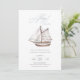Convites Chá de fraldas de veleiro náutico Ahoy Boy (Em pé/Frente)