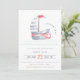 Convites Chá de fraldas de veleiro vermelho-azul-pastel, br (Em pé/Frente)