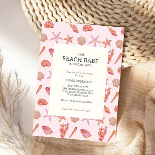Convites Chá de fraldas de Verão de Beach Babe Coastal Seas
