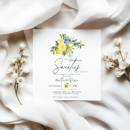 Convites Chá de fraldas de Verão de Fruta azul-limão-gêmeo