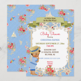 Convites Chá de fraldas de Verão de praia Victoriana
