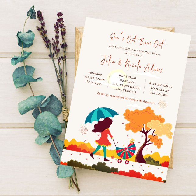 Convites Chá de fraldas de Verão Legal e brilhante (Criador carregado)