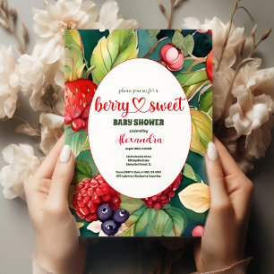 Convites Chá de fraldas de Verão para Berries Mistos de Aqu