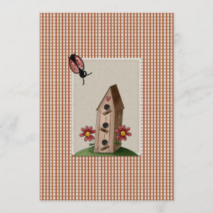 Convites Chá de fraldas de Verificações de Gingham Verme