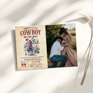 Convites Chá de fraldas de Vintage Desert Cowboy