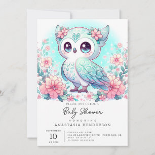 Convites Chá de fraldas de Woodland Cute Owl