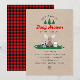 Convites Chá de fraldas de Woodland Lumberjack Girl