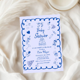 Convites chá de fraldas Desenhado de Café de Criação Quimol