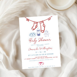 Convites chá de fraldas Desenhado de Café de Criação Quimol