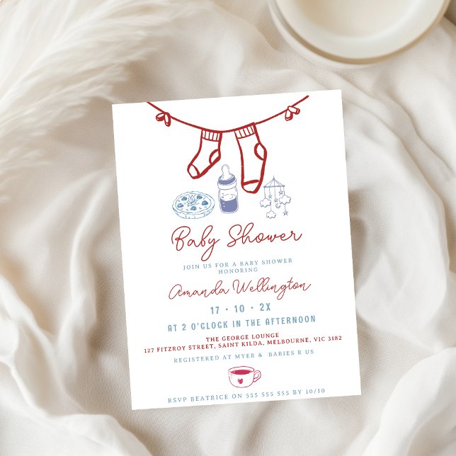 Convites chá de fraldas Desenhado de Café de Criação Quimol (Criador carregado)