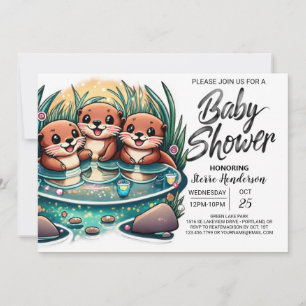 Convites Chá de fraldas Digital Otter Joy