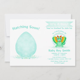 Convites Chá de fraldas Dino Watercolor Dinosaur