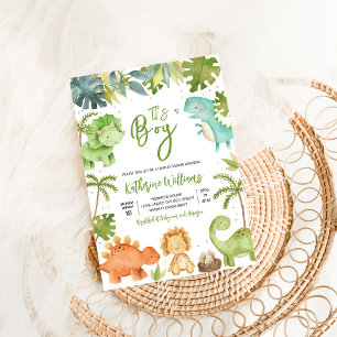 Convites Chá de fraldas Dinossauro