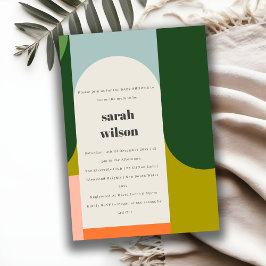 Convites Chá de fraldas do Abstrato de trava retrógrada col