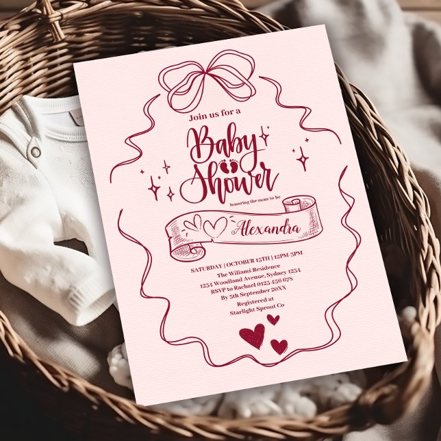 Convites Chá de fraldas do Arco desenhado na mão da porta (Criador carregado)