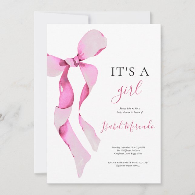 Convites Chá de fraldas do Arco rosa (Frente)