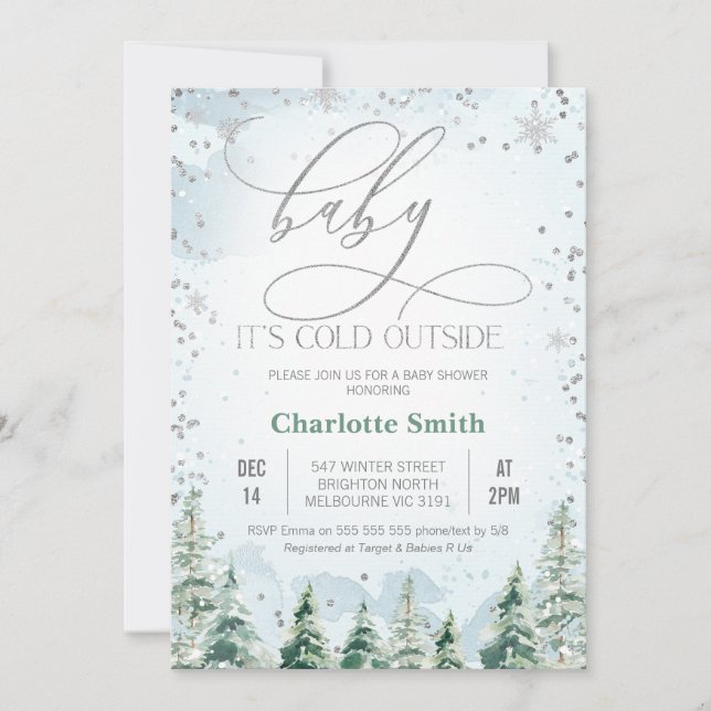 Convites Chá de fraldas do Baby Boy da natureza (Frente)