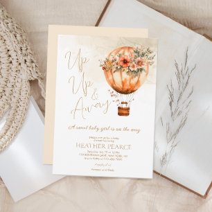 Convites Chá de fraldas do Balão de Ar Quente para Cima e F