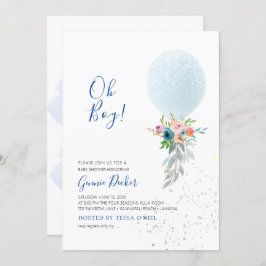 Convites Chá de fraldas do Balão PixDezines