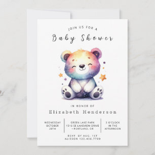 Convites Chá de fraldas do Boho Online Bear