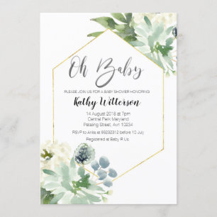 Convites chá de fraldas do Cactus Mexicano