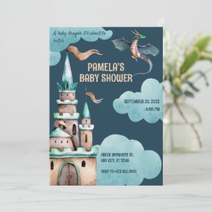 Convites Chá de fraldas do castelo do Dragão Verde