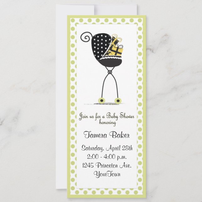 Convites Chá de fraldas do cilindro (Frente)