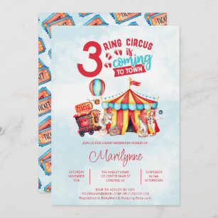 Convites Chá de fraldas do Circo de Carnaval
