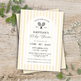 Convites Chá de fraldas do Clube de Tênis Amarelo de pré-di