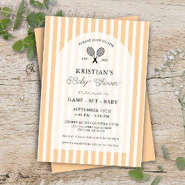 Convites Chá de fraldas do Clube Pastel Orange Tênis Countr