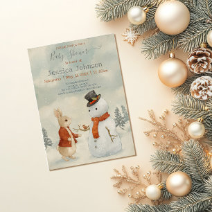 Convites Chá de fraldas do Coelho de Natal Peter Vintage