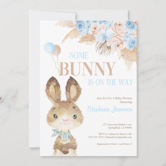 Convites Chá de fraldas do Deserto Tropical de Bohemian Gra (Frente)